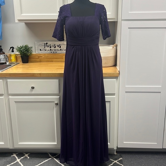 azazie vintage rose bridesmaid dress Long Satin Bridemaid Dress Pink Sky Blue – TANYA BRIDAL main image 1